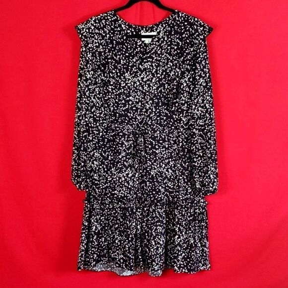 CHARLOTTE‎ BRODY RUFFLE FIT & FLARE DRESS - BLACK POPLAR SILK  Size L - Picture 2 of 10